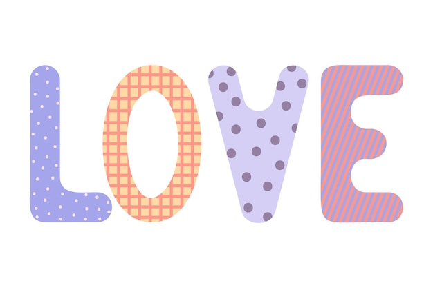 Doodle colorful letters love