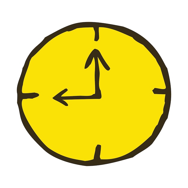 Вектор Красочная иконка настенных часов, нарисованная тонкой линией в минималистичном стиле