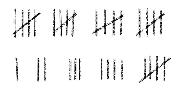 Doodle Count bar Tel de dagen geteld in schuine strepen op de muren van een onbewoond eiland of gevangenis vectorillustratie