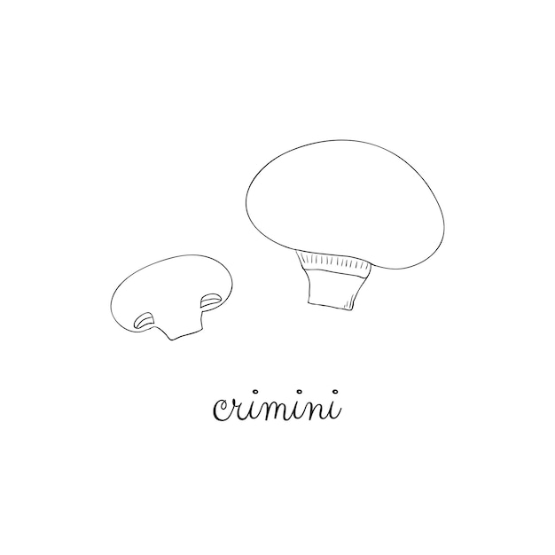 Doodle crimini mushrooms