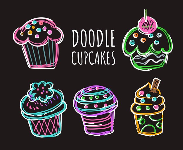 Doodle cupcake