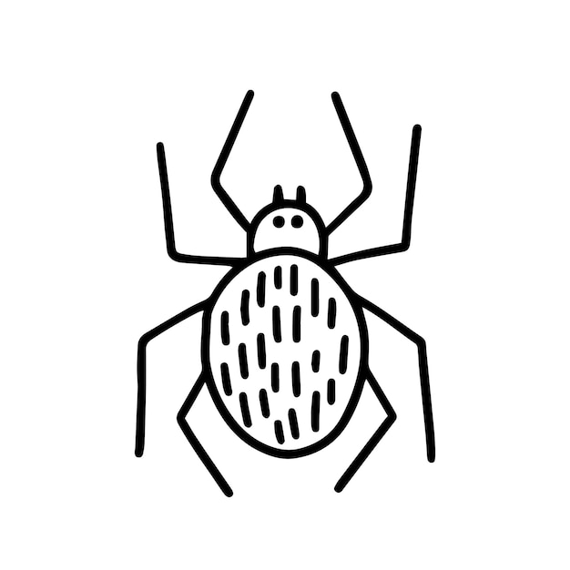 Doodle cute spider illustration vector hand drawn spider illustration