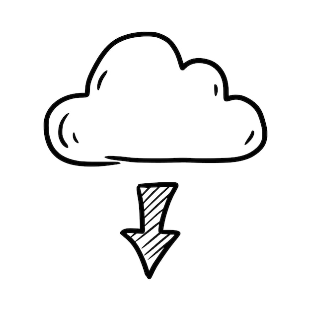 Vector doodle data server download cloud