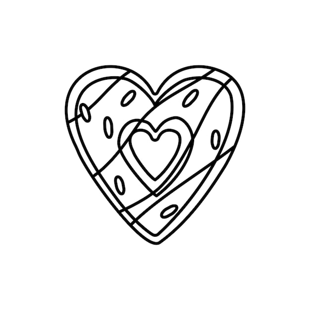 Doodle donut can be used for Valentine's Day greeting cards, party invitations.