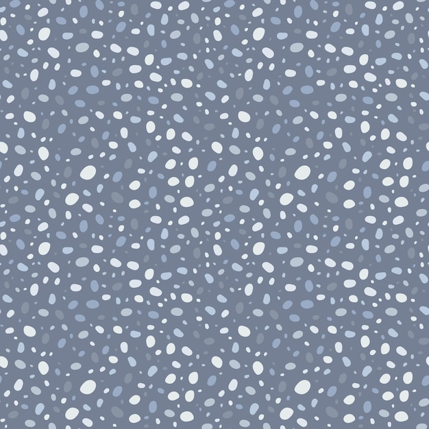 Doodle dots in blue palette abstract seamless pattern Many small spots on a dark blue background rough polka dot style Design for print