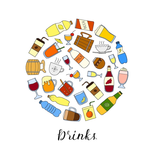 サークルで飲み物を落書き