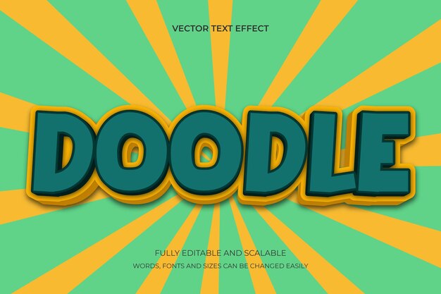 Doodle editable 3d text style effect