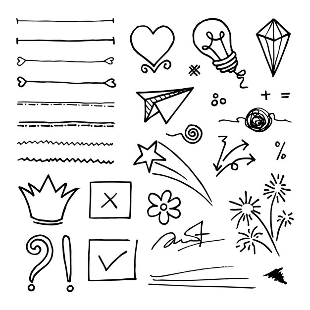 Doodle element vector set, for concept design.