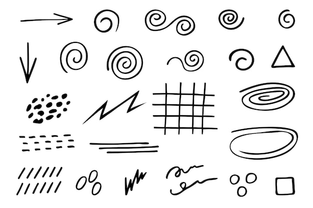 Doodle elements drawn by hand