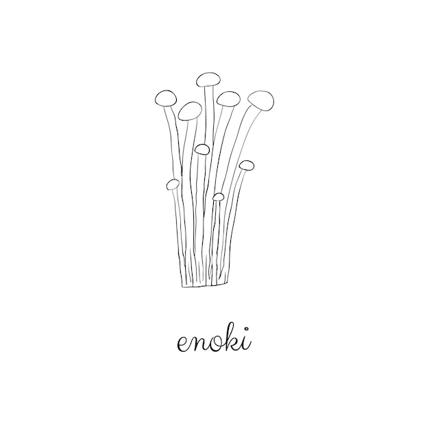 Doodle enoki mushrooms