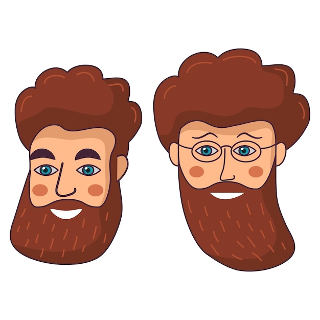 Doodle facePeople face Human avatar a man with a beard