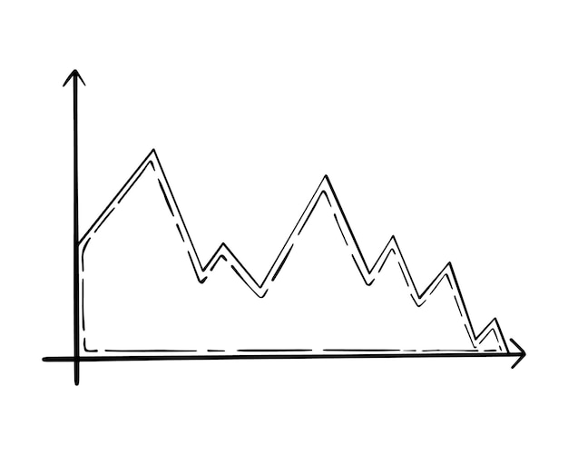 Vettore doodle grafico di caduta lineare