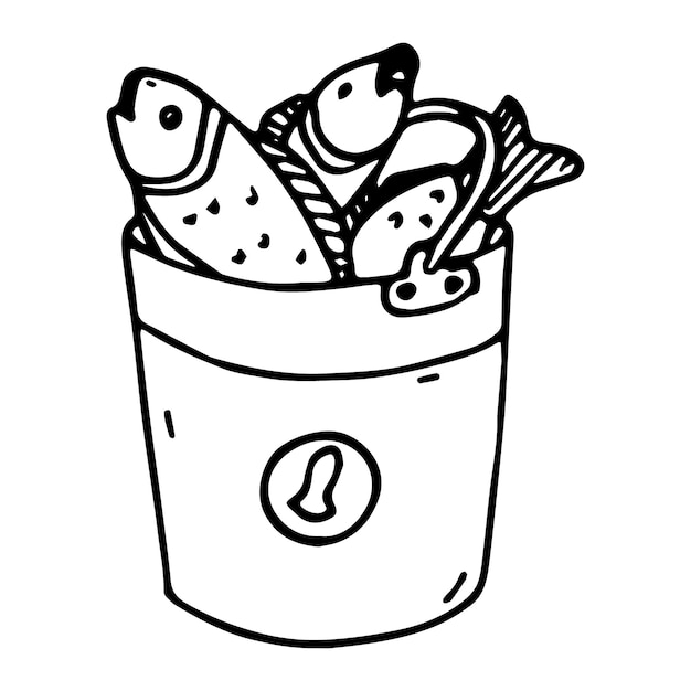 Doodle illustrazione di pesce