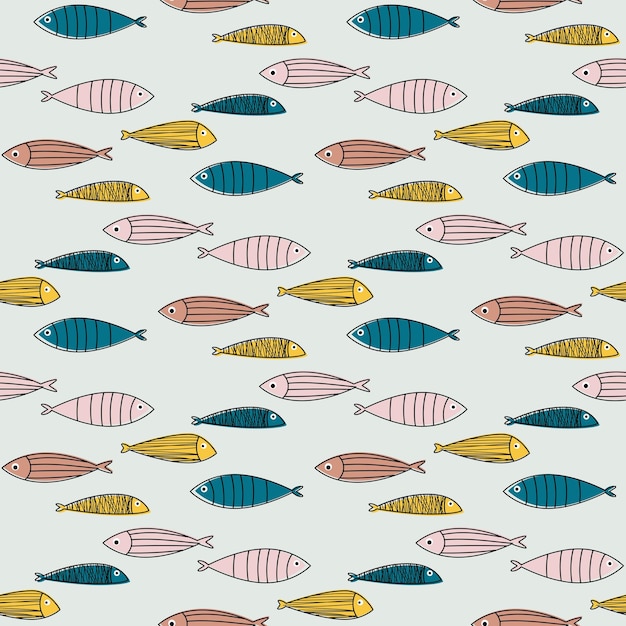 Doodle fish print