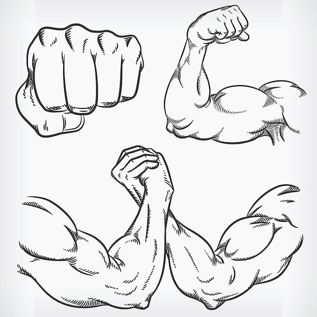 Vector doodle fitness gym sketch bodybuilding drawing