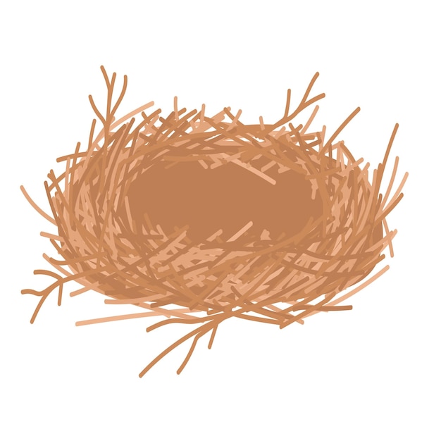 doodle flat clipart bird nest