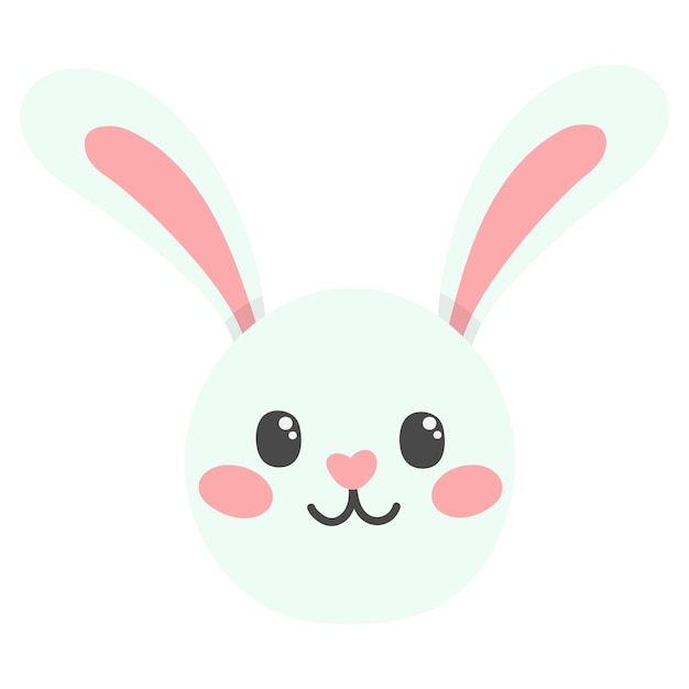 doodle flat clipart cute rabbit face