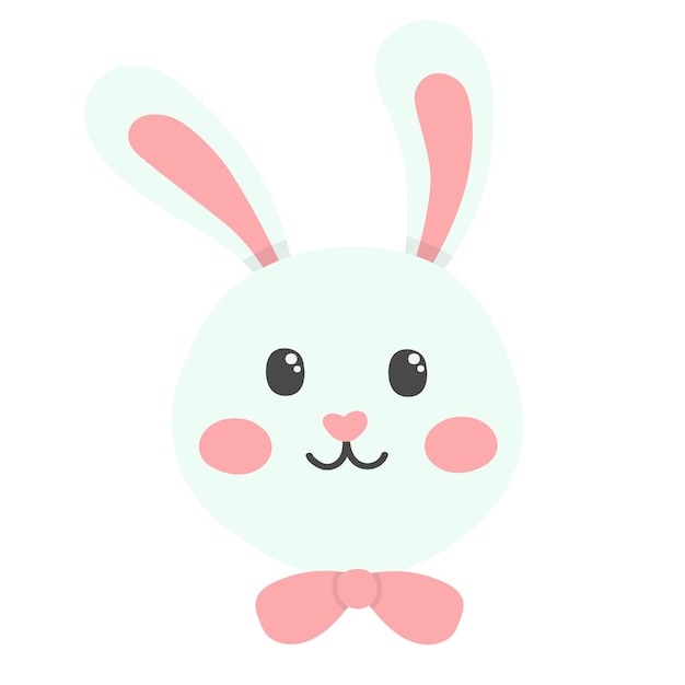 doodle flat clipart cute rabbit face