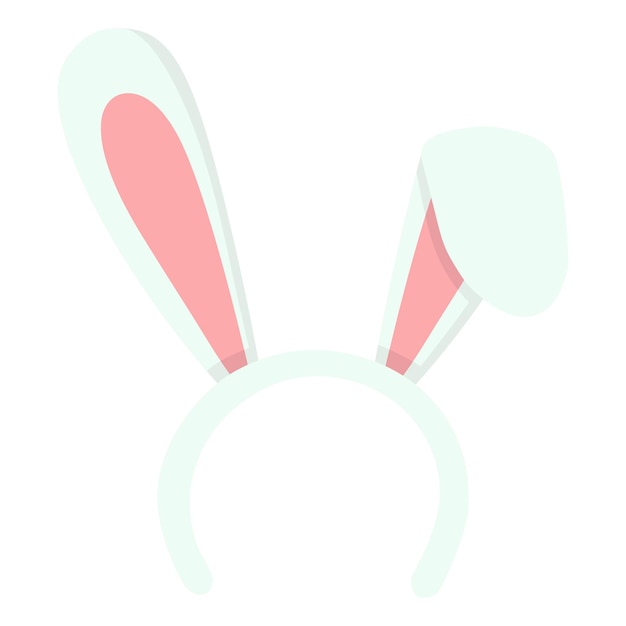 Vector doodle flat clipart headband with bunny ears