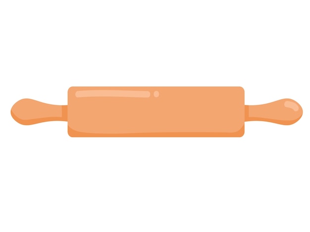 doodle flat clipart simple illustration of a wooden rolling pin