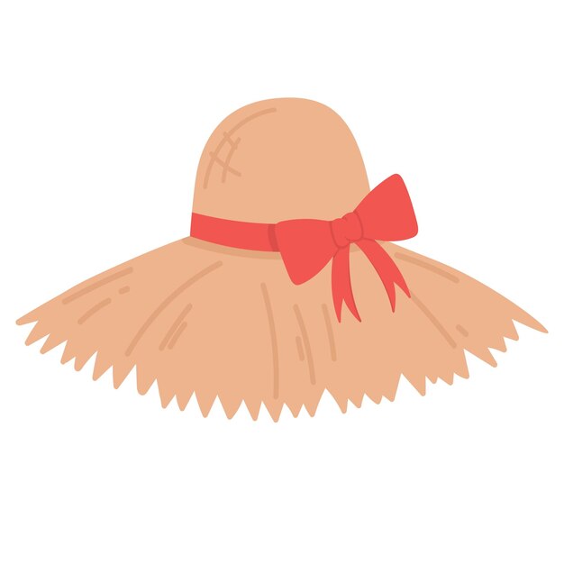 doodle flat clipart straw farmer hat