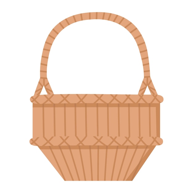 Vector doodle flat clipart wicker basket