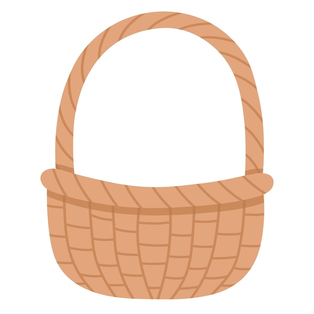 Vector doodle flat clipart wicker basket