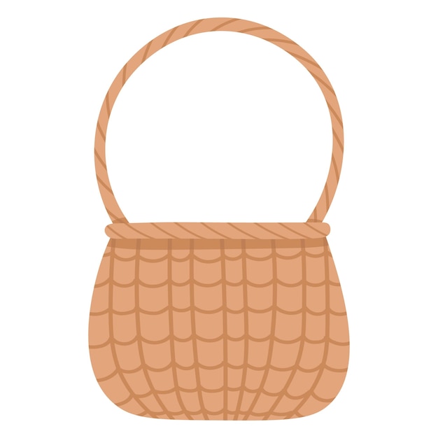 Vector doodle flat clipart wicker basket