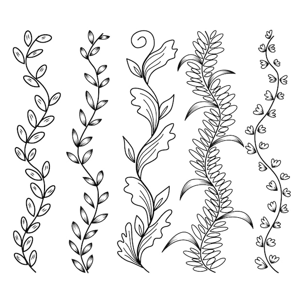 Vector doodle floral bloemenpatroon en achtergrond