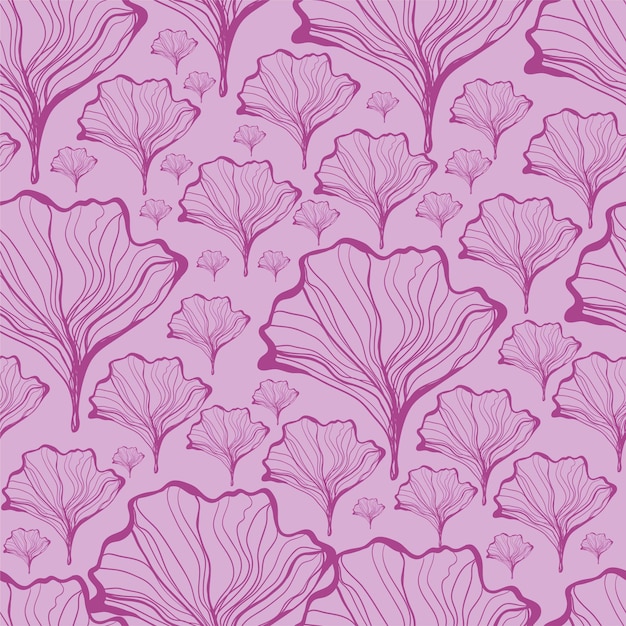 Doodle floral seamless pattern in trendy colors. Vector illustration.