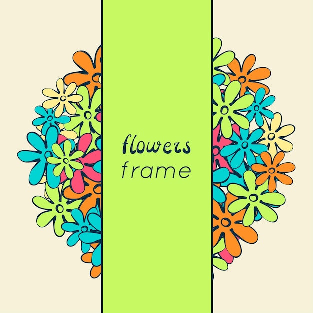 Doodle flowers frame