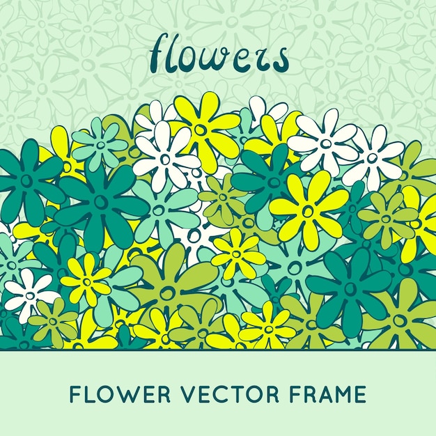 Doodle flowers frame