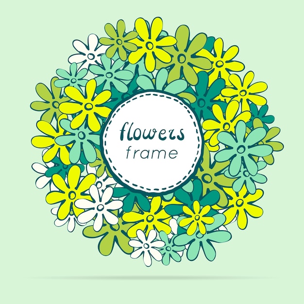 Doodle flowers frame