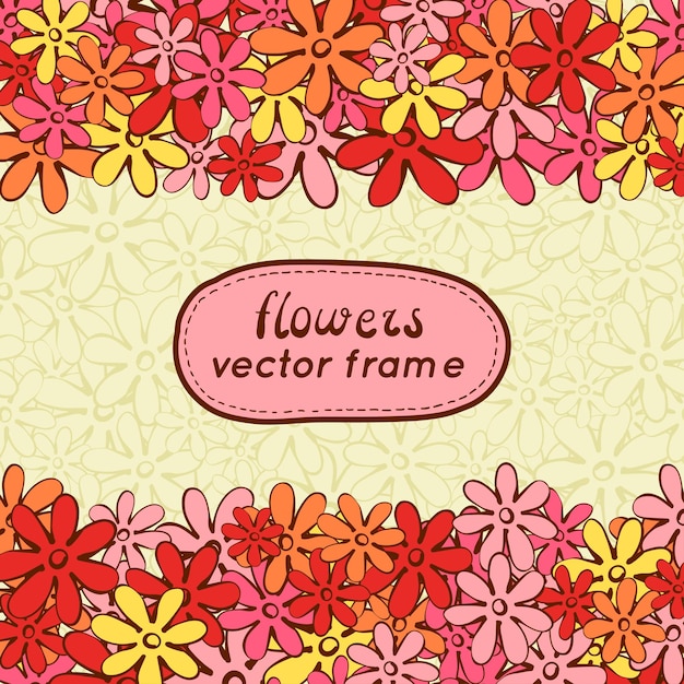 Doodle flowers frame