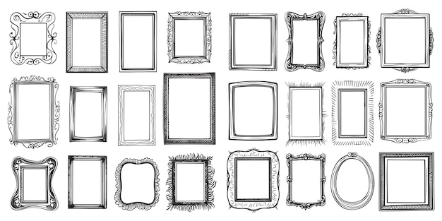 doodle frame or badge in doodle or cartoon style