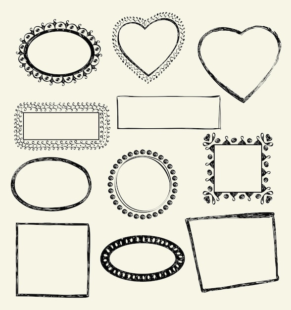 Vector doodle frames