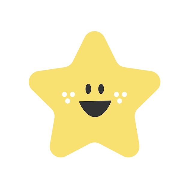 Doodle gekleurde ster gelukkig karakter pictogram geïsoleerd op een witte achtergrond