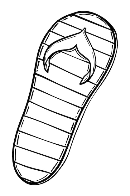 Doodle gestreepte strandslipper lineair