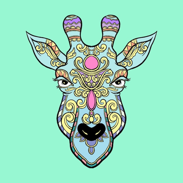 Doodle giraffe head illustration