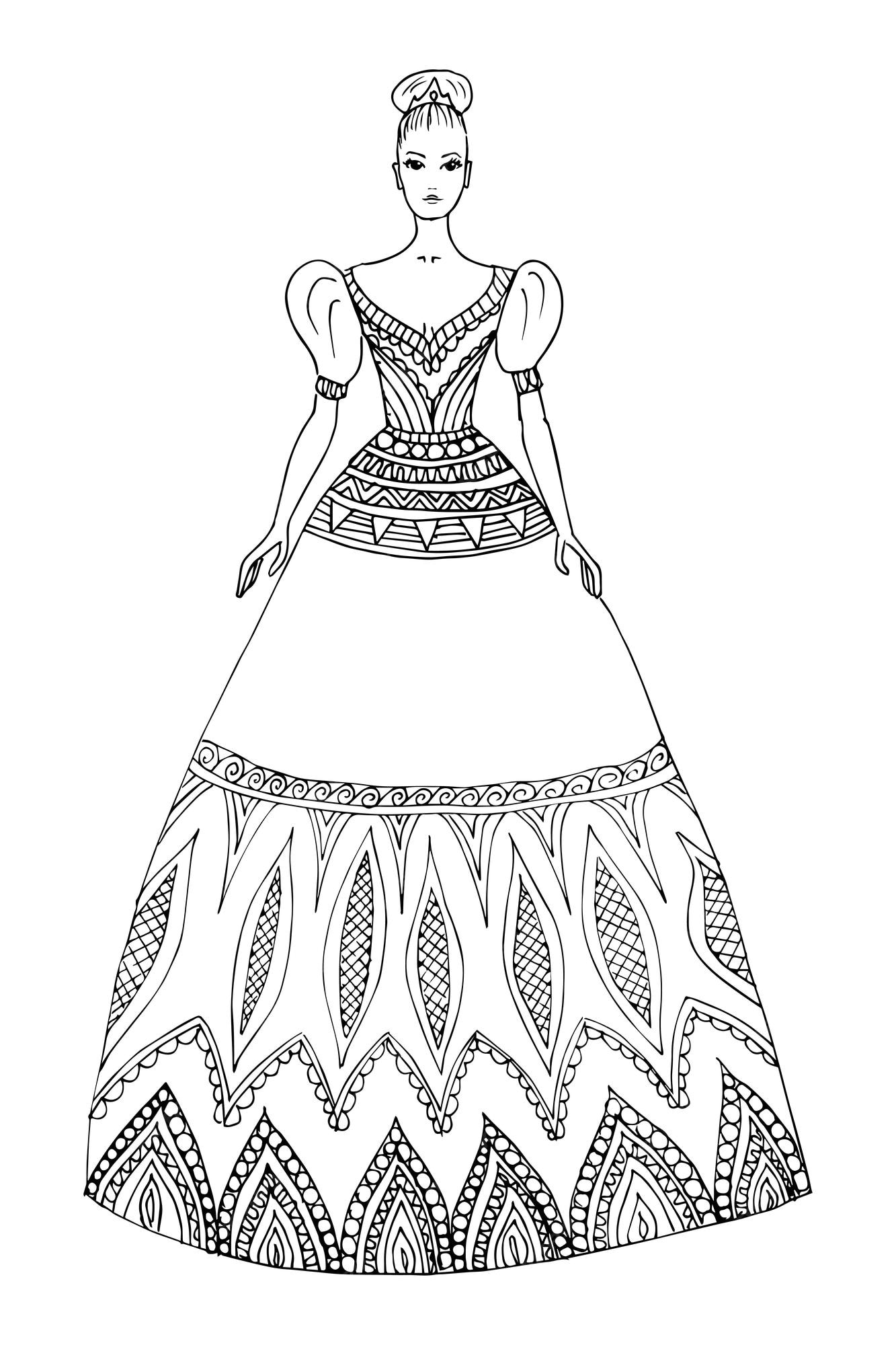 Premium Vector Dress up doll coloring drawing cartoon doodle