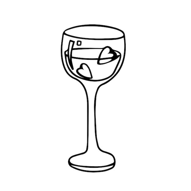 Doodle Glas wijn met ijs