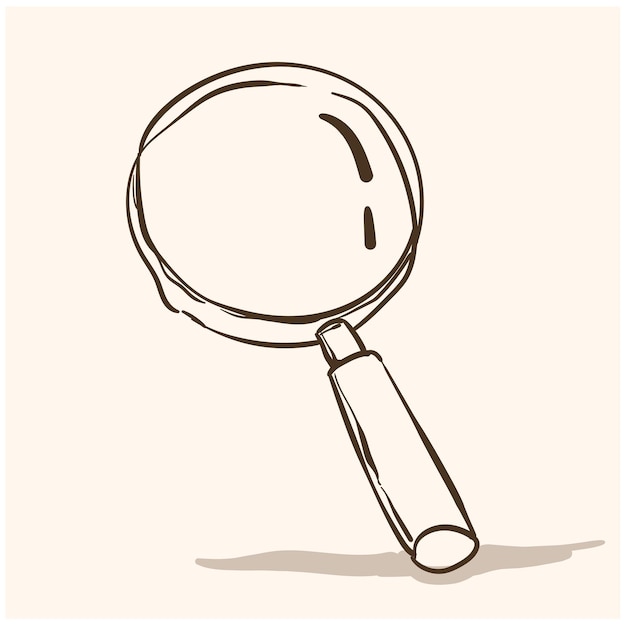 Doodle Glass Magnifier Een hand getrokken doodle vectorillustratie van een vergrootglas