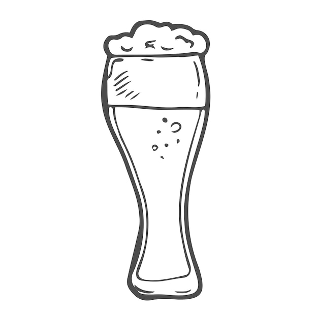 Doodle glasse of beer vector illustration for web poster invitation to party hand drawn