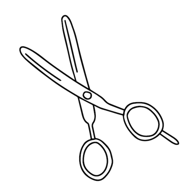 Doodle hairdresser scissors clip art Hand drawn hairdresser scissors vector illustration