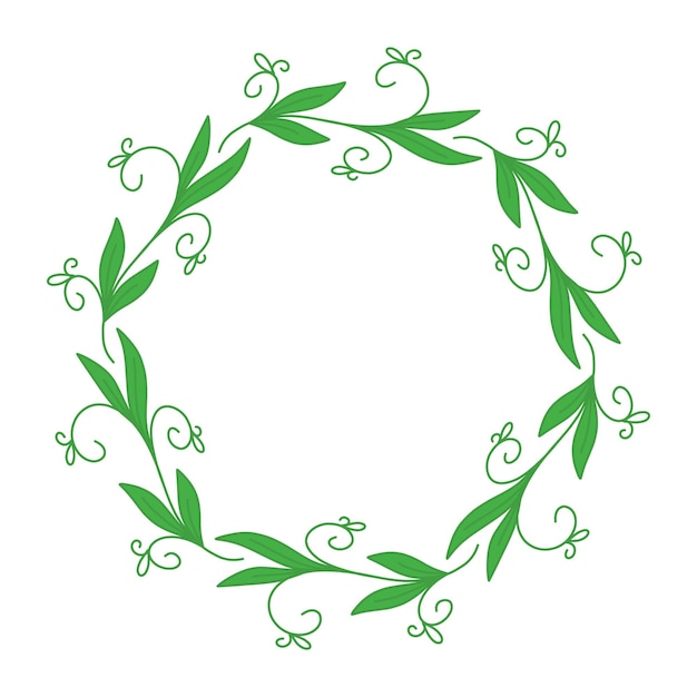 Doodle hand drawn branch wreath frame vector illustration