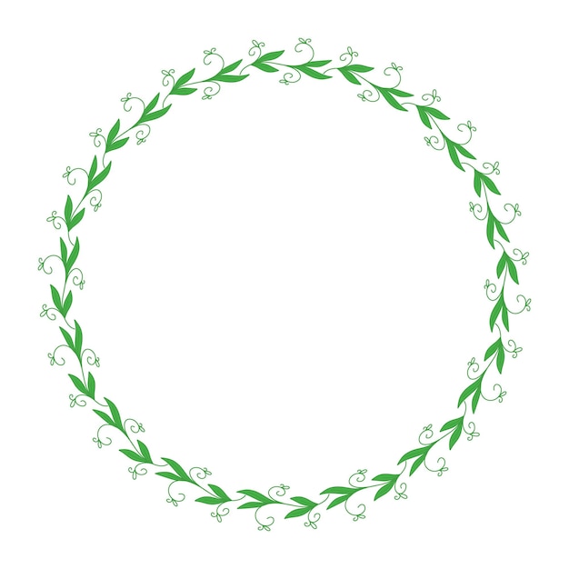 Doodle hand drawn branch wreath frame vector illustration