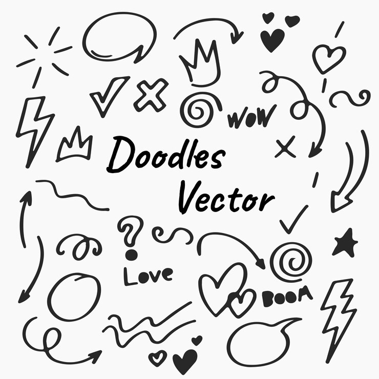 Vector doodle hand drawn collection