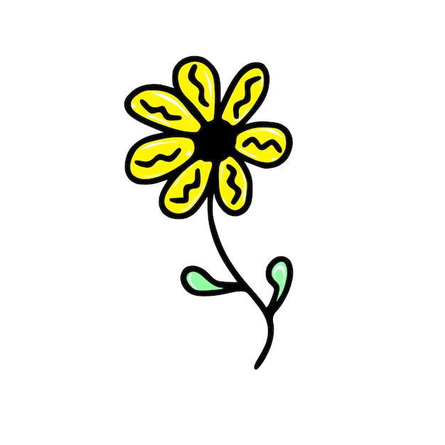 Doodle hand drawn flower