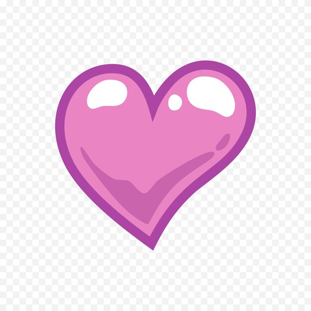 doodle hand drawn heart drawing on white background