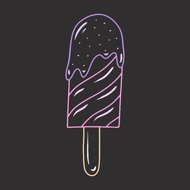 Doodle hand drawn ice cream vector isolated illustration